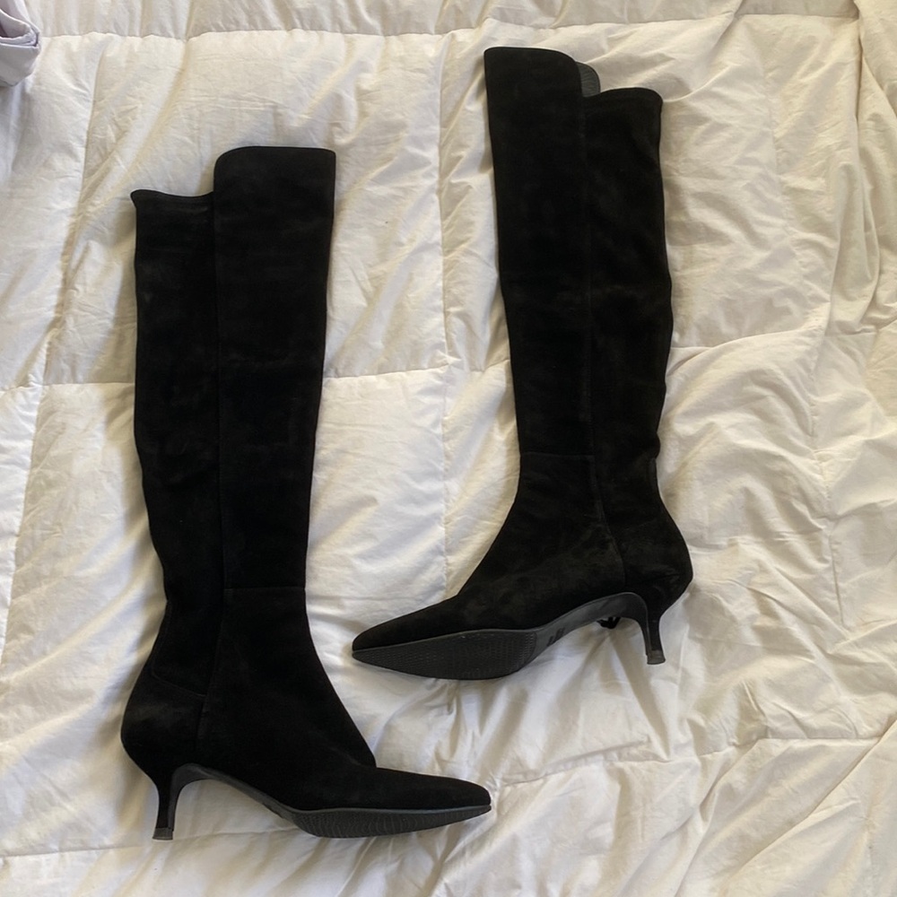 Stuart Weitzman black suede over the knee boots
